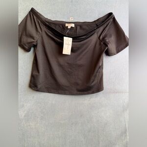 Nordstrom Urban Social NWT Black Ribbed Crop Top SIZE Medium‎